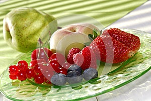 Fresh fruits on a plate