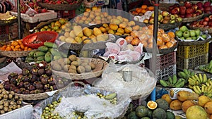 fresh fruits from a street market in siem reap
