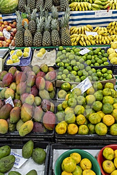 Fresh fruits to sale at the municipal market of Braganca Paulista, interior of Sao Paulo state, Brazil
