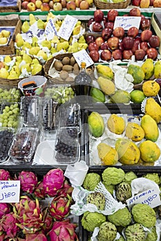 Fresh fruits to sale at the municipal market of Braganca Paulista, interior of Sao Paulo state, Brazil