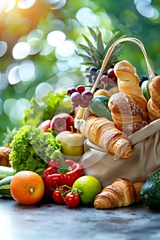 Fresh fruits, vegetables and bakery products