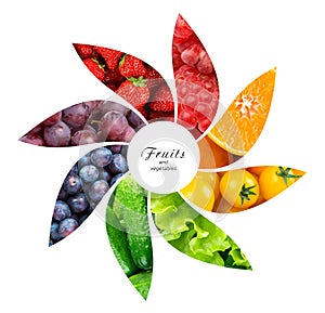 Fresh fruits and vegetables. Healthy food concept