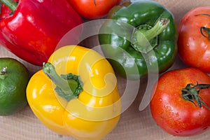 Fresh fruits and vegetables isolated on white background,Red green yellow vegetables,Fresh fruits and vegetables piled together on