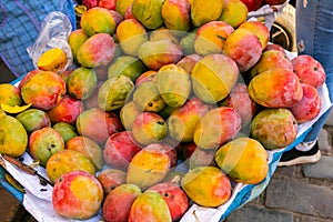 Fresh fruits and vegetables at the local market in Lima