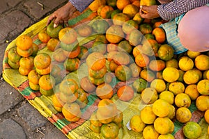 Fresh fruits and vegetables at the local market in Lima