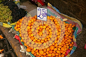 Fresh fruits and vegetables at the local market in Lima