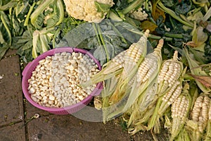 Fresh fruits and vegetables at the local market in Lima