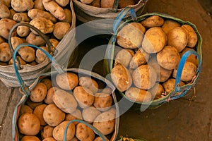 Fresh fruits and vegetables at the local market in Lima