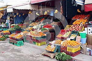 Fresh fruits and vegetables on market, El-Jem, Tunisia
