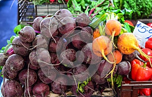 Fresh fruits and vegetables for sale