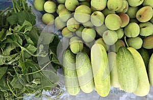 Fresh fruits and vegetables for sale in Hanoi, Vietnam