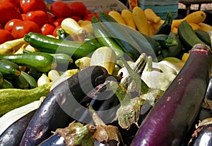 Fresh garden vegetables at a farmer's market