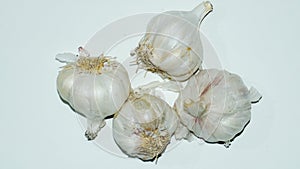 A fresh garlic isolated on white background.