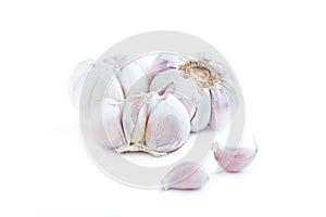 Fresh garlic isolated on white background