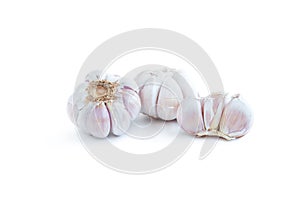 Fresh garlic isolated on white background