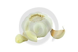 Fresh garlic isolated on white background,Food and healty concept