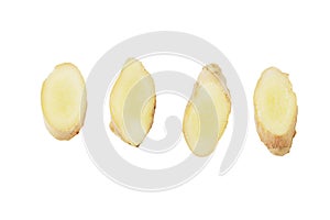 Fresh ginger isolated on white