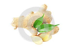 Fresh ginger isolated on white