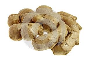 Fresh ginger root isolated