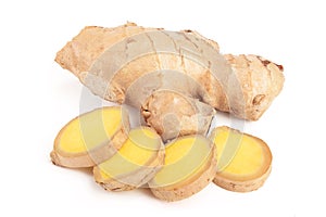 Fresh Ginger root isolated on white background
