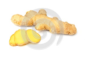 Fresh ginger root isolated.