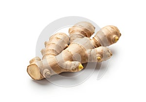 Fresh ginger root isolated on white background