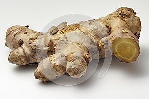 Fresh Ginger Root on White Background
