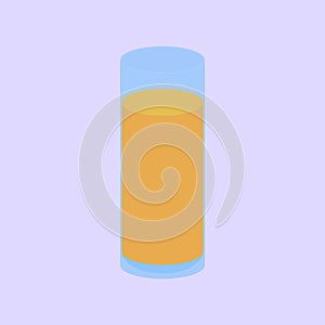 Fresh Glass of Orange juice Illustration Vector Orange Juice Glass icon