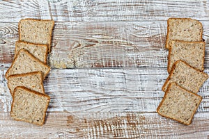 Fresh gluten free bread on a wooden surface in provence style