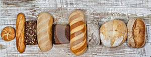 Fresh gluten free bread on a wooden surface in provence style