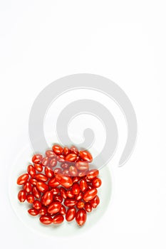 Fresh goji berries isolated on white copy space