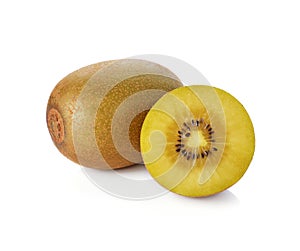 fresh Gold kiwi fruit on a white background