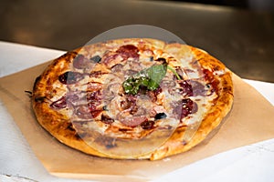 Fresh Gourmet Pizza on Table