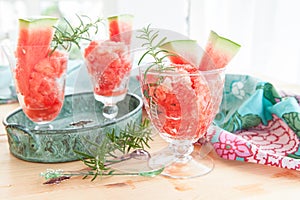 Fresh granita made from water melon