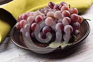 Fresh grape on plate