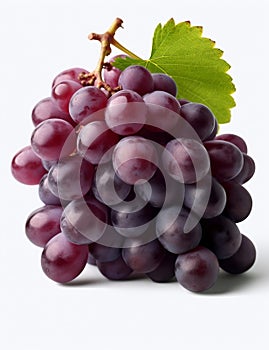 Fresh grapes on white background