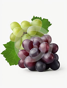 Fresh grapes on a white background