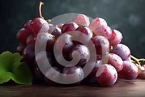 Fresh grapes on a wodden background