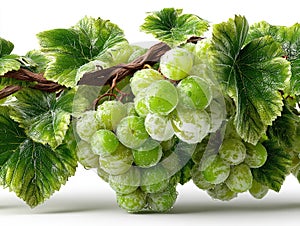 Fresh Grapevine Border Design Element Isolated On White Background