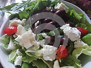 Fresh Greek salad for healthy lunch