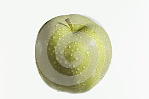 Fresh green apple close up.