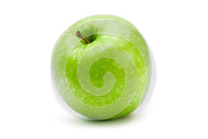 Fresh green apple with drop shadow