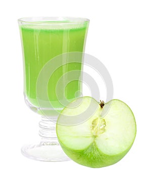 Fresh green-apple juice and apple