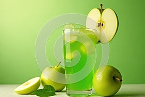 Fresh Green Apple Juice Still Life