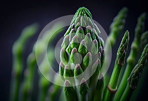 Fresh green asparagus close up. AI generated