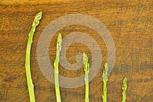 fresh green asparagus raw food on table
