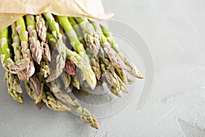 Fresh green asparagus on the table