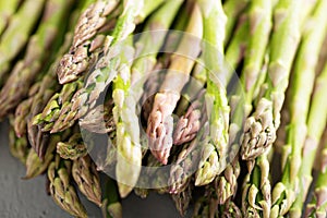 Fresh green asparagus on the table