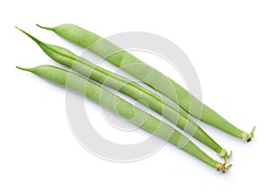 Fresh Green Beans Isolated Over White Background