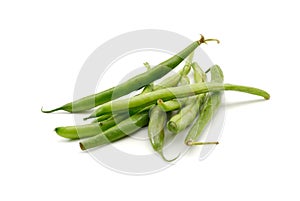 Fresh green beans isolated on white